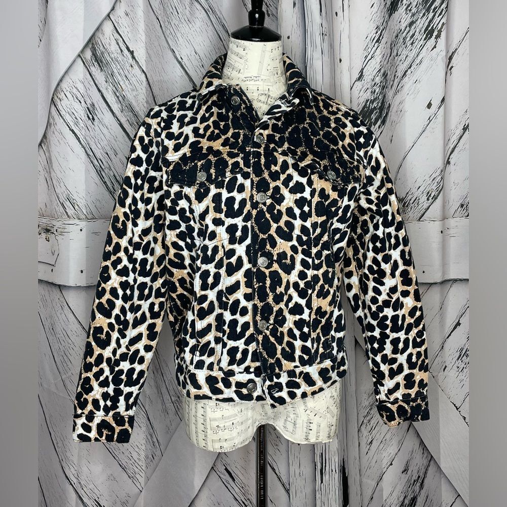 ASOS Leopard Denim Jacket XS